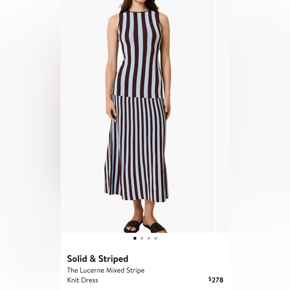 SOLID & STRIPED Brown and Blue Knit Dress